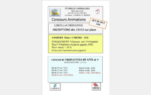 CONCOURS TR VET MARDIS - MIXTE LE 26 NOV ET LE 17 DECEMBRE