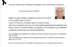 Décès d'un licencié, Jean-Yves HERVE