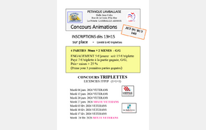 NOS CONCOURS A VENIR PROCHAINEMENT EN 2026