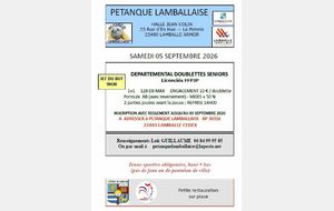 PROCHAINES AFFICHES DE LA PETANQUE LAMBALLAISE
