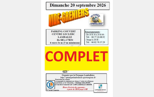 VIDE GRENIERS PETANQUE LAMBALLAISE , DIMANCHE 20 SEPTEMBRE 2026