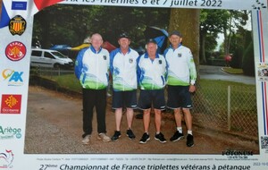 Championnat de France 2022 - Triplettes vétérans à Ax-Les-Thermes (résultat quart de finale)