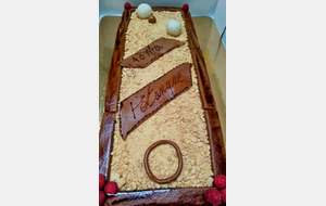 Le gâteau en forme de terrain de pétanque