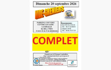 VIDE GRENIERS PETANQUE LAMBALLAISE , DIMANCHE 20 SEPTEMBRE 2026