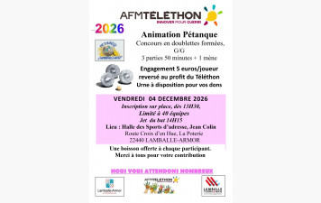 CONCOURS TELETHON VENDREDI 4 DECEMBRE 2026