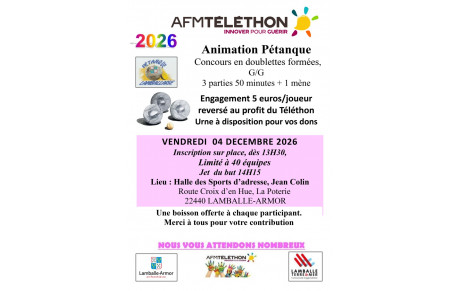 CONCOURS TELETHON VENDREDI 4 DECEMBRE 2026