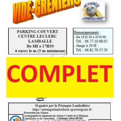 VIDE GRENIERS PETANQUE LAMBALLAISE , DIMANCHE 20 SEPTEMBRE 2026