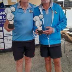 Champions 2026 doublettes vétérans CD22, Loïc Guillaume et Rémy Troussard de la Pétanque Lamballaise