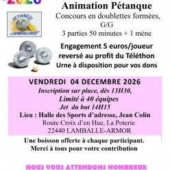 CONCOURS TELETHON VENDREDI 4 DECEMBRE 2026