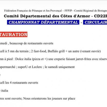 CIRCULAIRES CHAMPIONNAT 2026